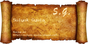 Sulyok Gyula névjegykártya