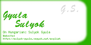 gyula sulyok business card